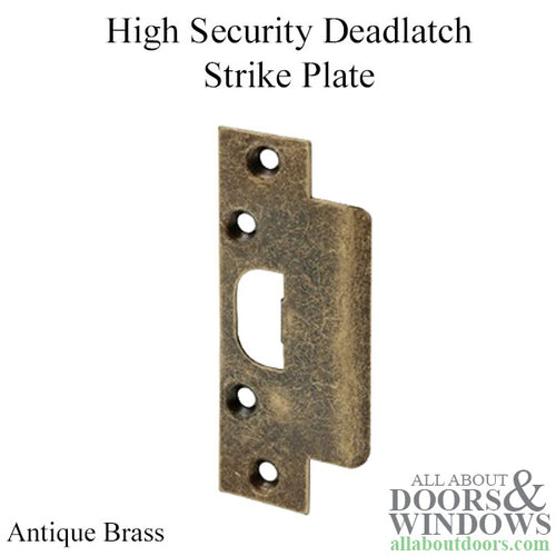 Strike, Deadlatch High Security, 4-1/8 inch (Antique Brass) - Strike, Deadlatch High Security, 4-1/8 inch (Antique Brass)