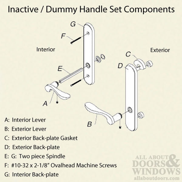 Marvin Door Handles For Passive Doors Inactive Dummy Door Handle Trim Satin Taupe Handles - Marvin Door Handles For Passive Doors Inactive Dummy Door Handle Trim Satin Taupe Handles