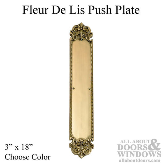 Fleur De Lis Push Plate 3" x 18"