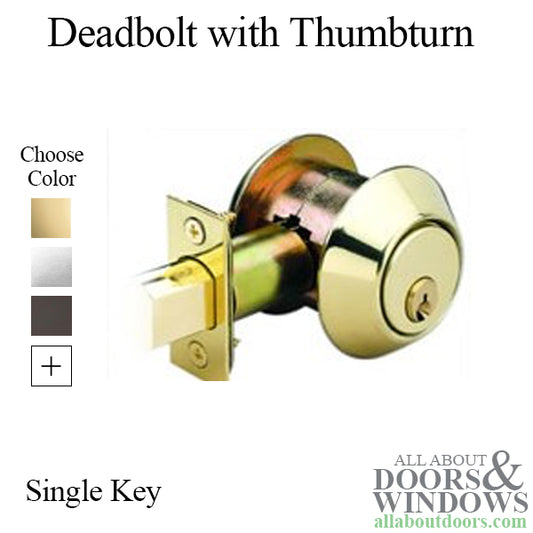 Single Deadbolt, 2 inch backset, Heavy Duty - Choose Finish