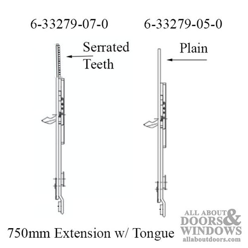 Tripact 750mm Extension with Tongue Locking Point - Silver - Tripact 750mm Extension with Tongue Locking Point - Silver