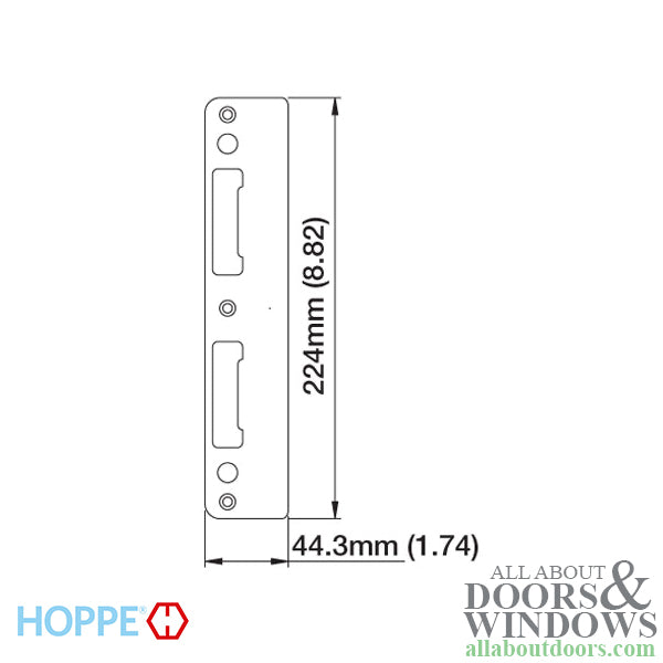 HOPPE Latch and Deadbolt Strike Plate with Curved Lip Antique Nickel - HOPPE Latch and Deadbolt Strike Plate with Curved Lip Antique Nickel