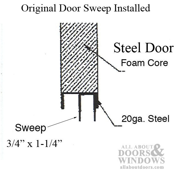 Perma-Door Pocket Sweep, Screw-on Door Bottom - Discontinued - Perma-Door Pocket Sweep, Screw-on Door Bottom - Discontinued