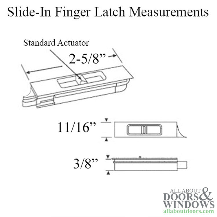 Tilt Latch, Slide in finger latch for vinyl window, Left Hand - Creamy White - Tilt Latch, Slide in finger latch for vinyl window, Left Hand - Creamy White