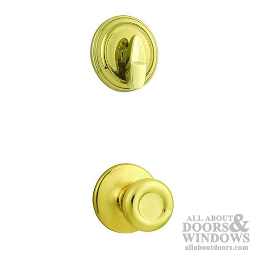Kwikset Tylo Interior Door Knob Single Cylinder Polished Brass Handleset Trim - Kwikset Tylo Interior Door Knob Single Cylinder Polished Brass Handleset Trim
