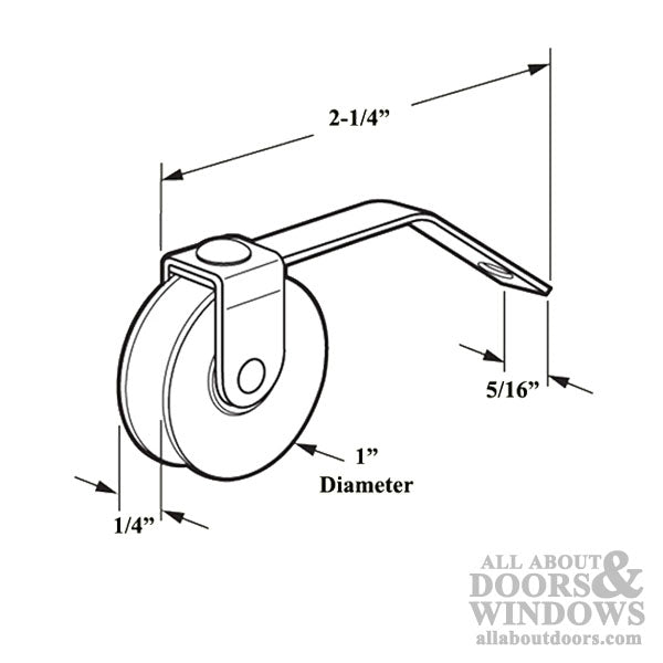 V Spring Tension Roller Assembly with 1 Inch Nylon Wheel for Sliding Screen Door - V Spring Tension Roller Assembly with 1 Inch Nylon Wheel for Sliding Screen Door