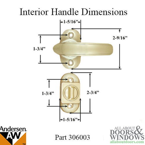 Andersen Emco Keyed 3 Post Storm Door Hardware with Deadbolt for 1-1/2 Inch Doors in Polished Brass - Andersen Emco Keyed 3 Post Storm Door Hardware with Deadbolt for 1-1/2 Inch Doors in Polished Brass