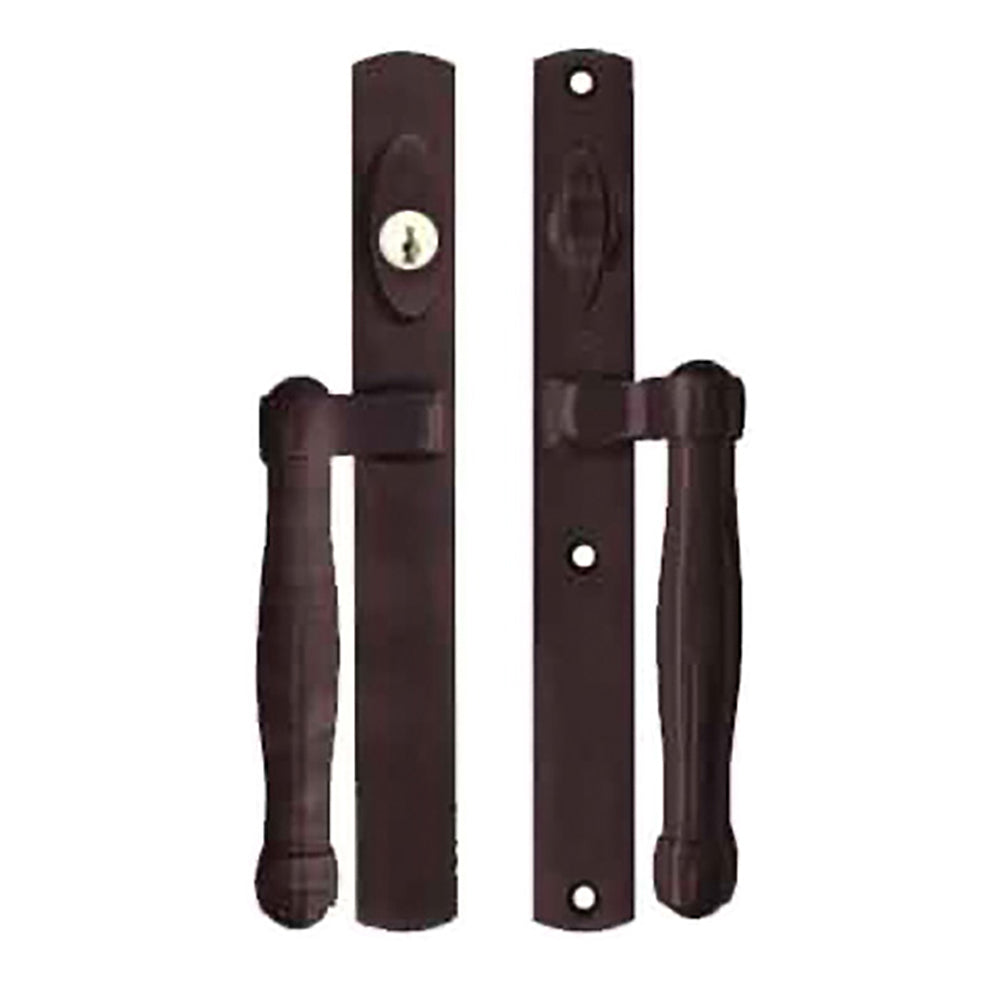Hoppe HLS 9000 Sliding Door Modern Handle Set Active Keyed Rustic Umber - Hoppe HLS 9000 Sliding Door Modern Handle Set Active Keyed Rustic Umber