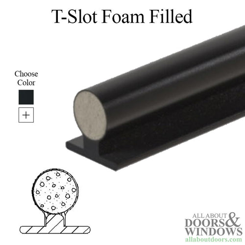 T-back Bulb Weatherseal, Foam Filled .270 x .250 Weatherstrip - Black - T-back Bulb Weatherseal, Foam Filled .270 x .250 Weatherstrip - Black