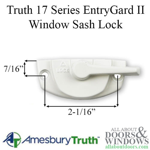 Truth 17.67.38.100 Weather Shield Logo EntryGard II Cam Window Sash Lock, RH - Truth 17.67.38.100 Weather Shield Logo EntryGard II Cam Window Sash Lock, RH