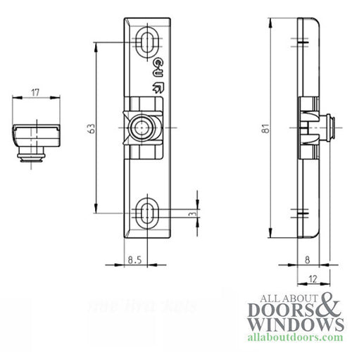 G-U Ferco roller catch for Tilt & Turn windows or balcony terrace door - G-U Ferco roller catch for Tilt & Turn windows or balcony terrace door