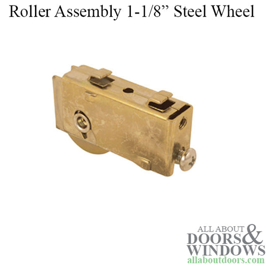 Sliding Door Roller For Smith Carry Patio Doors 1.125 Inch Steel Roller Wheel With Plain Back Housing