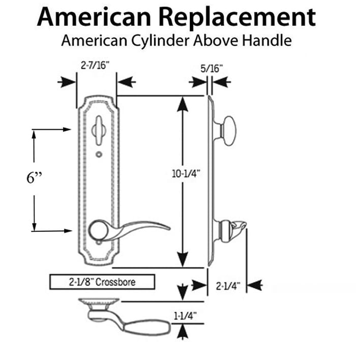 Pella Eclipse 3-point Active Keyed MPL trim 1-3/4 door,  6