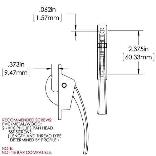 Truth 24.10 Locking Handle, 2-3/8
