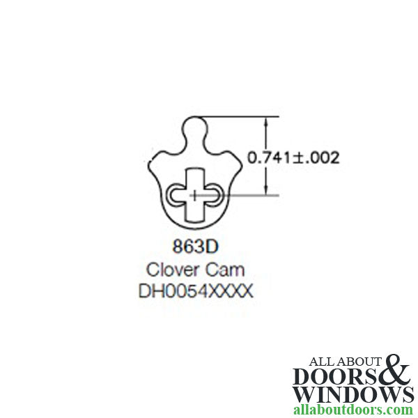 Mortise Cam only, Type #3, for Clover Lock Cylinders - Mortise Cam only, Type #3, for Clover Lock Cylinders