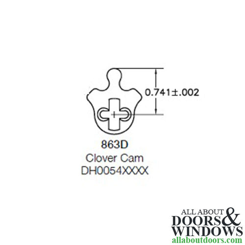 Mortise Cam only, Type #3, for Clover Lock Cylinders - Mortise Cam only, Type #3, for Clover Lock Cylinders