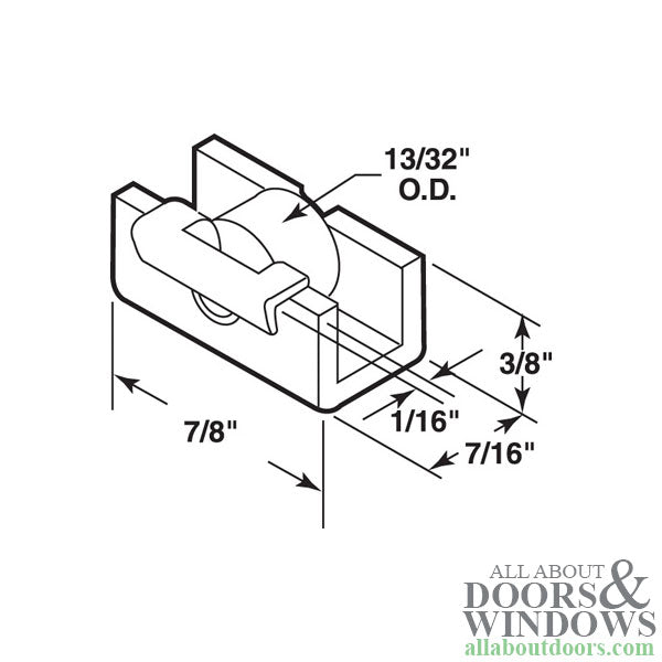Roller Assembly (Flat) - Sliding Windows, Nylon - Roller Assembly (Flat) - Sliding Windows, Nylon