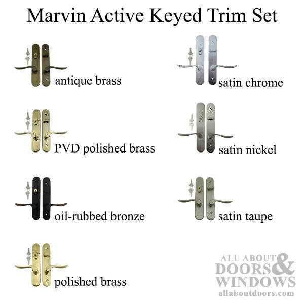Marvin Door Handle Set PVD Satin Nickel Active Keyed Marvin Door Handle - Marvin Door Handle Set PVD Satin Nickel Active Keyed Marvin Door Handle