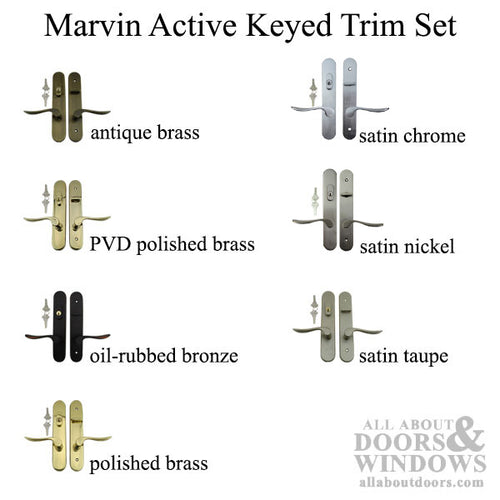 Marvin Door Handle Set PVD Satin Nickel Active Keyed Marvin Door Handle - Marvin Door Handle Set PVD Satin Nickel Active Keyed Marvin Door Handle