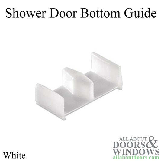 Shower Door Bottom Guide Fits 1/2" Thick Doors White