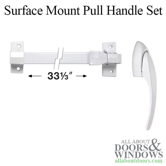 Storm Door Complete Push Bar Handle Set with Inside Touch Bar 33.5 Inch