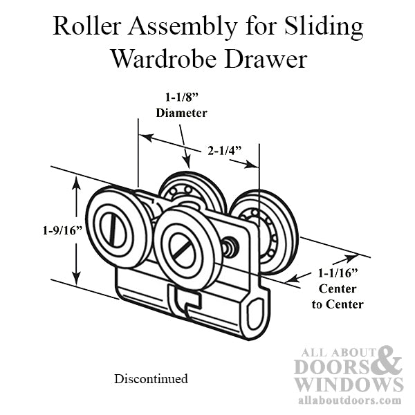 New Style Top Mount Roller Assembly with 4 1-1/8 Inch Nylon Wheels for Sliding Wardrobe Door - New Style Top Mount Roller Assembly with 4 1-1/8 Inch Nylon Wheels for Sliding Wardrobe Door