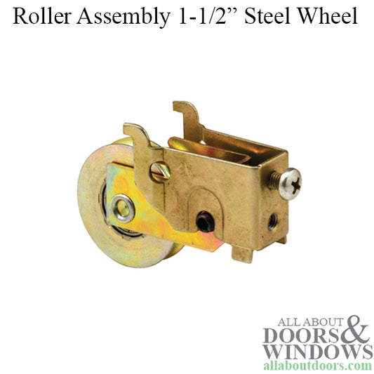 Roller Assembly for Sliding Patio Door Adjustable Steel Housing 1.5 Inch Steel Ball Bearing Wheel Diameter