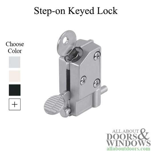 Patio Door Step-On Keyed Lock for Inside or Outside