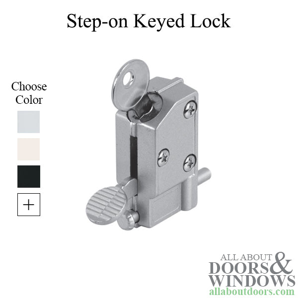 Patio Door Step-On Keyed Lock for Inside or Outside - Patio Door Step-On Keyed Lock for Inside or Outside