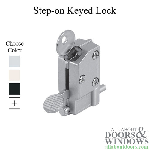 Patio Door Step-On Keyed Lock for Inside or Outside - Patio Door Step-On Keyed Lock for Inside or Outside