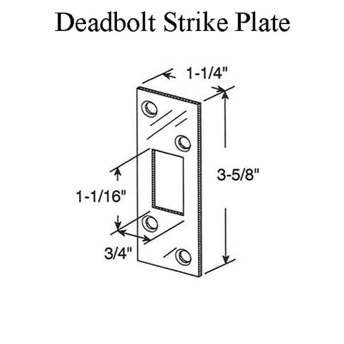 High Security Deadbolt Strike Plate E2235 Brass - High Security Deadbolt Strike Plate E2235 Brass