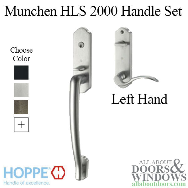 Hoppe Munchen HLS2000 Traditional Entrance Handle Set - Left Hand - Hoppe Munchen HLS2000 Traditional Entrance Handle Set - Left Hand