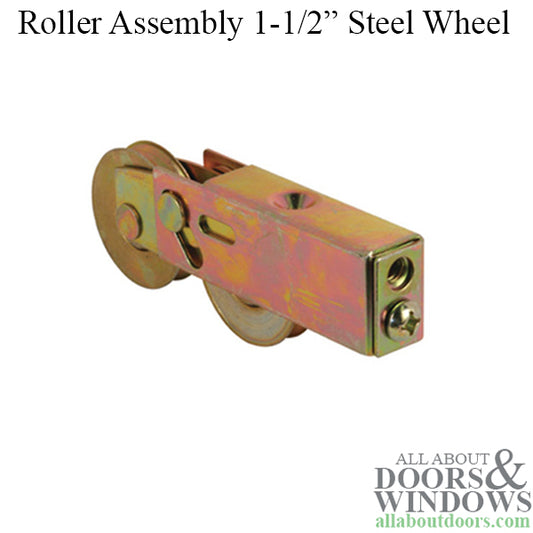 Door Roller For Sliding Patio Glass Door With Two Steel 1.5" Wheels Plain Back Roller