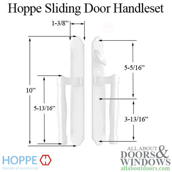 HOPPE HLS 9000 Sliding Door Handle Set Active Non-Keyed Outside White - HOPPE HLS 9000 Sliding Door Handle Set Active Non-Keyed Outside White
