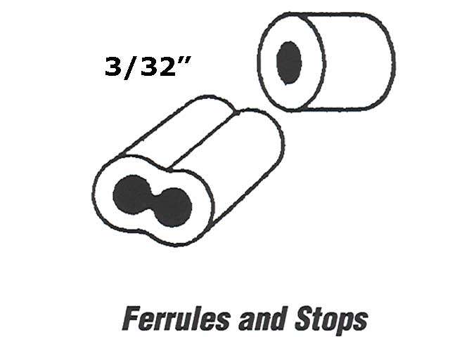 Cable Ferrules and Stops, Garage door;  3/32 Inch - Cable Ferrules and Stops, Garage door;  3/32 Inch