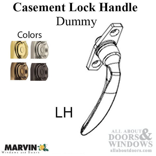 Marvin Push Out Casement Lock Handle, Left Hand Dummy - Color Options Available