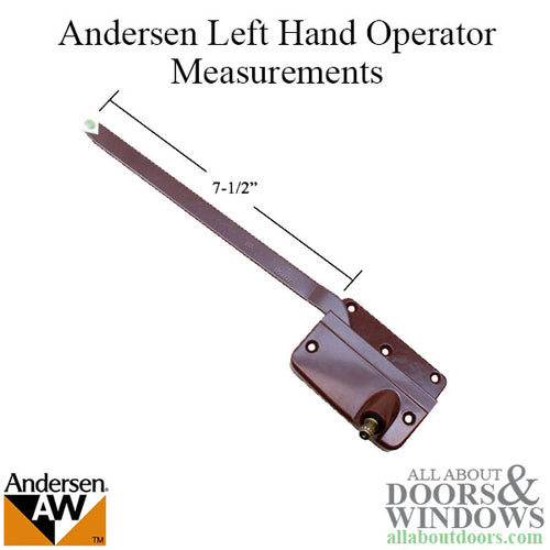 Andersen 7073 A Operator with Handle 7-1/2 Inch Arm Square Shoe, Left Hand - Bronze - Andersen 7073 A Operator with Handle 7-1/2 Inch Arm Square Shoe, Left Hand - Bronze