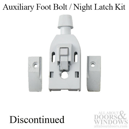 UNAVAILABLE Auxiliary Foot Bolt / Night Latch Kit - White