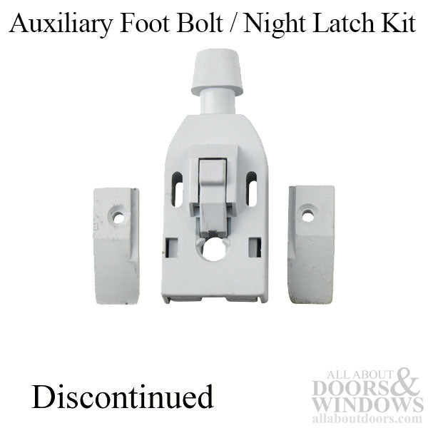 UNAVAILABLE Auxiliary Foot Bolt / Night Latch Kit - White - UNAVAILABLE Auxiliary Foot Bolt / Night Latch Kit - White