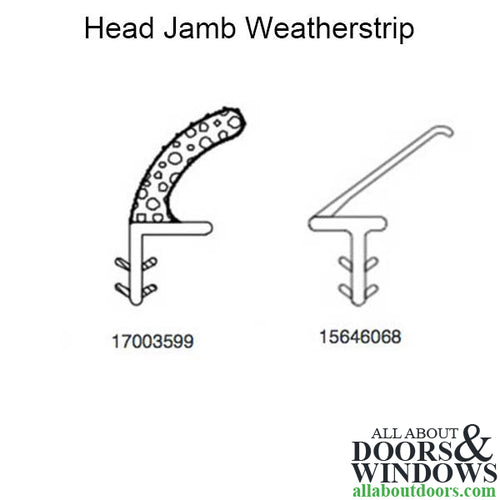 Marvin Head Jamb Parting Stop, V1194 Stile Weather Strip, sold by the foot - Marvin Head Jamb Parting Stop, V1194 Stile Weather Strip, sold by the foot