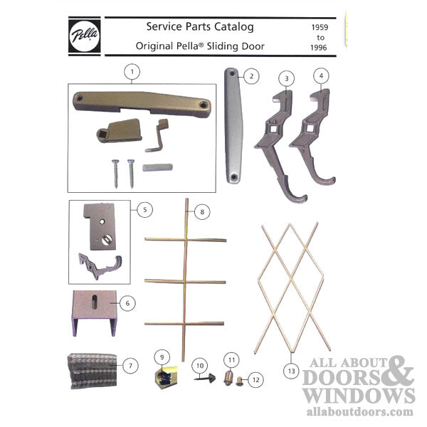 Pella Screen Door Latch With Long Handle Lock Housing For Sliding Screen Doors From 1959-1990 - Pella Screen Door Latch With Long Handle Lock Housing For Sliding Screen Doors From 1959-1990