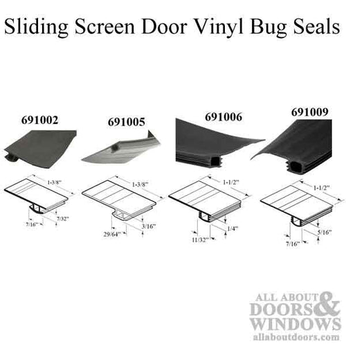 Vinyl Bug Seal for Sliding Screen Door - 8 Foot Roll, Black - Vinyl Bug Seal for Sliding Screen Door - 8 Foot Roll, Black