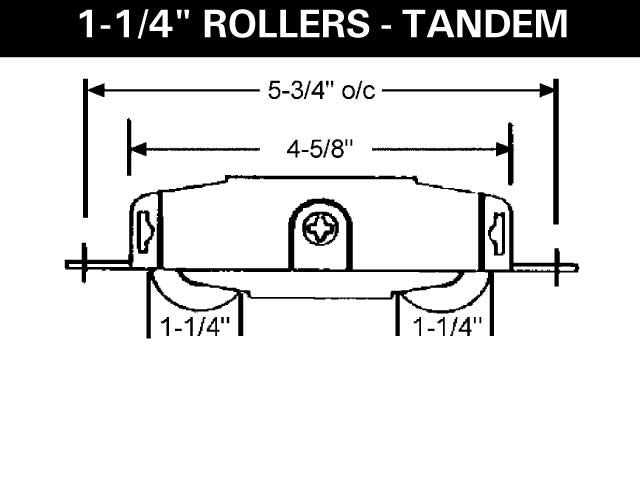 Tandem Roller, 1-1/4 Steel with Ribbed  Upper Bracket - Tandem Roller, 1-1/4 Steel with Ribbed  Upper Bracket