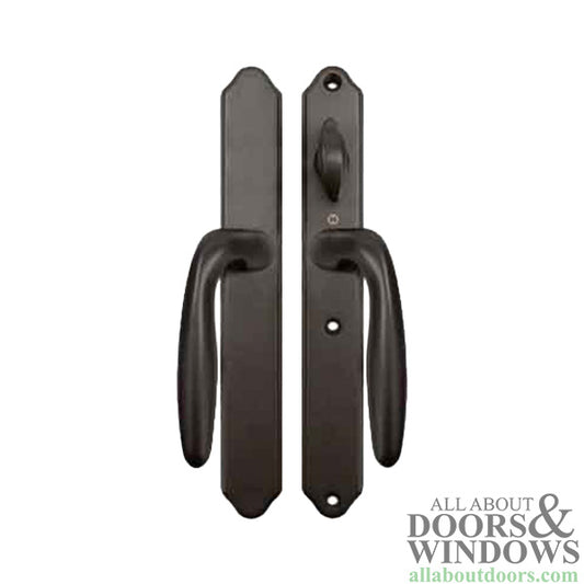 Blemished HOPPE HLS 9000 Sliding Door Traditional Handle Set with Verona Lever Active Non-Keyed Rustic Umber