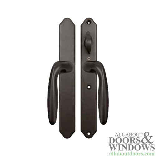 Blemished HOPPE HLS 9000 Sliding Door Traditional Handle Set with Verona Lever Active Non-Keyed Rustic Umber - Blemished HOPPE HLS 9000 Sliding Door Traditional Handle Set with Verona Lever Active Non-Keyed Rustic Umber