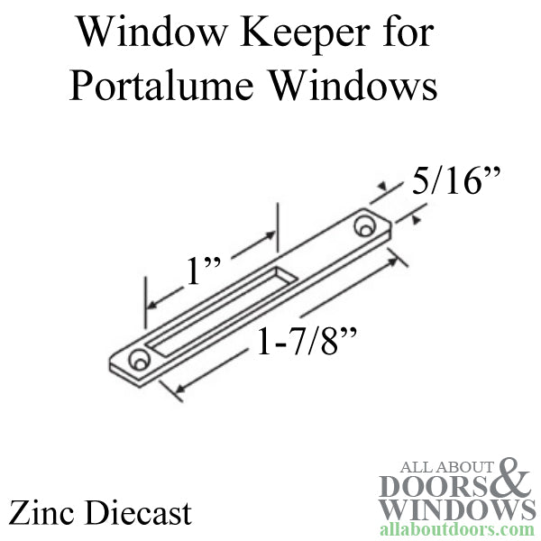Zinc Diecast Window Keeper for Sliding Portalume Windows - Zinc Diecast Window Keeper for Sliding Portalume Windows
