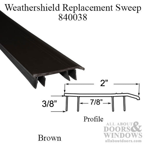 Bottom Sweep: Low Profile Vinyl Threshold Sill, ADA Sill & Adjustable Sill - Brown - Bottom Sweep: Low Profile Vinyl Threshold Sill, ADA Sill & Adjustable Sill - Brown