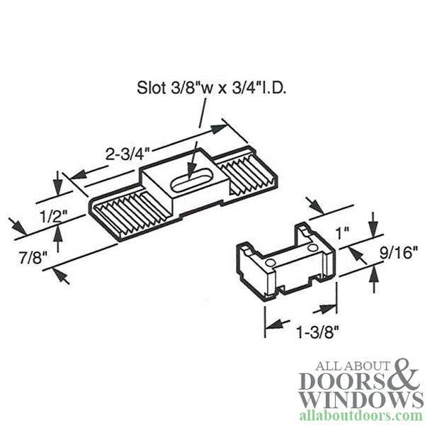 Latch Repair Kit - Sliding Patio Door, Plastic - Black - Latch Repair Kit - Sliding Patio Door, Plastic - Black