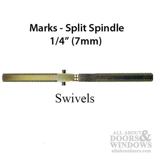 Marks Swivel Spindle For Storm Doors Split Shaft .25 Inch by 4.75 Inch Threaded Spindle