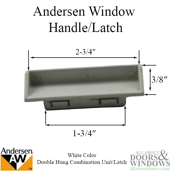 Andersen Tilt-Wash (DC) and (TW) Windows - Handle - Double Hung Combination Unit/Latch - White - Andersen Tilt-Wash (DC) and (TW) Windows - Handle - Double Hung Combination Unit/Latch - White